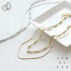 JEWEL VOX 2連ネックレス ステンレス