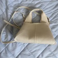 アイボリー レザー風 ショルダーバッグ