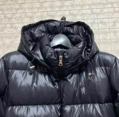 ジムフレックス 黒 光沢フード付き ダウンジャケット