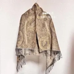 エトロ 美品 ジャカード ペイズリー柄 ストール ショール ウール100%