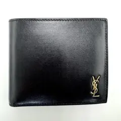 【美品】サンローラン 二つ折り財布 小銭入れ付 YSL 610193 ブラック