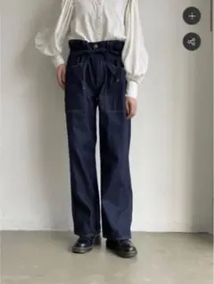 idem made in Japan tuck denim skirt NVY - メルカリ