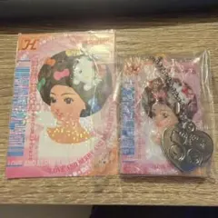 ハローキティ アフロヘア キーホルダー　ラブandベリー　オシャレ魔女　サンリオ