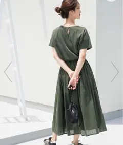 アーバンリサーチドアーズ　コットンボイルドッキングギャザーワンピース