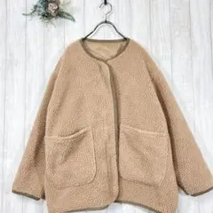 ☆フィフス /fifth (S) ボア ジャケット コート ノーカラー キャメル