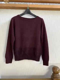 ★プロポーションボディドレッシング ボルドー裾アンゴラニットM★