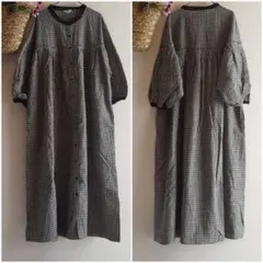 新品　SM2☆ブラック／配色ギャザーワンピース