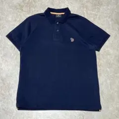 PS Paul Smith ポロシャツ L ネイビー ゼブラロゴ 綿100%