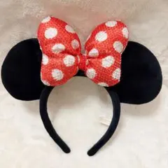 東京ディズニーリゾート ミニーマウス スパンコール リボン カチューシャ