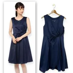 新品 axes femme ウエストリボンドレス パーティードレス ネイビー Ｍ