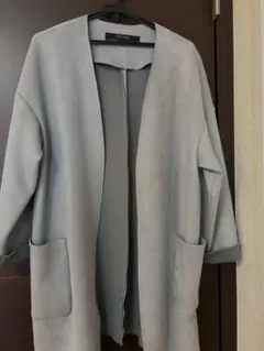 ZARA グレー ノーカラージャケット スエード風のサムネイル