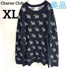 美品Charter Club 犬柄 長袖ニットセーター XLのサムネイル