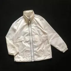 00s nike pearl white ボディライン ナイロンジャケット