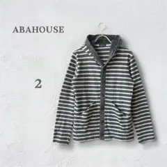 アバハウス　ニットセーター　パーカー　ニットパーカー　フード付き　ボーダー　秋冬
