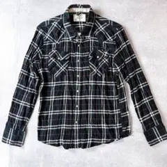 BACK NUMBER 長袖 チェック柄 ウエスタンシャツ ブラック M