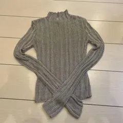 H&M シルバー リブニット　 XS