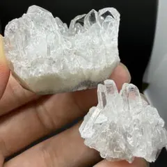 261 家相 浄化 インテリア 天然石 水晶 クラスター 2点