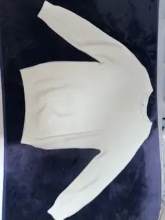 ユニクロ ウォッシャブル ストレッチ クルーネックセーター Lサイズ 白