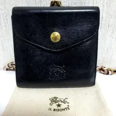 正規品　イルビゾンテ　IL BISONTE　二つ折り財布　がま口　補修有り