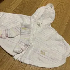 ジェラピケベビーポンチョ 80-90cm＋靴下セット