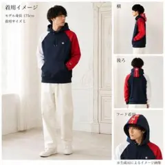 新品 Champion パーカー L トリコロール ビッグロゴ 2019年