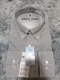 新品未使用 ストライプ 長袖ドレスシャツ 43-82 形態安定