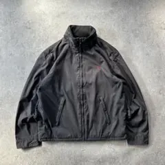 90s ラルフローレン ウォームアップジャケット ブラック スウィングトップ型 古着 90s Polo Ralph Lauren ワンポイント ソリッド フリース