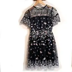 LilyBrown　黒の刺繍入りレースワンピース【501円値下げ】