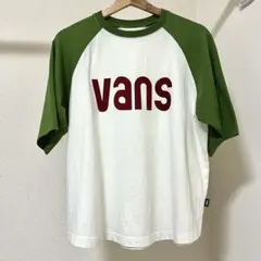 VANS ラグランTシャツ ホワイト×グリーンのサムネイル