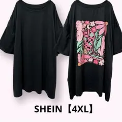 【4XL】大きいサイズ ドロップショルダー半袖Tシャツ ビックシルエット 黒