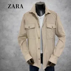 ZARA フェイクスエードシャツジャケット　CPOジャケット　オーバーシャツ
