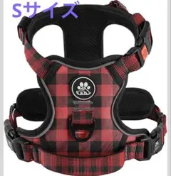 新品未使用】犬用ハーネス S 小型犬-中型犬 簡単着脱 散歩 胴輪 チェック柄