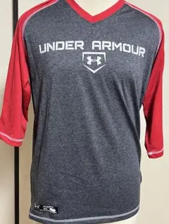 UNDER ARMOUR 3/4スリーブアンダーシャツ グレー/レッド
