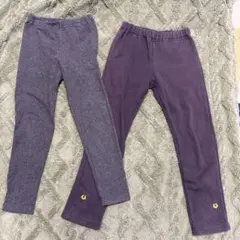 ラポシュビスキュイ　ユニクロ　レギンス　パンツ　2枚組　グレー系　刺繍　120