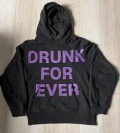 DRUNK FOR EVER パーカー ブラックS