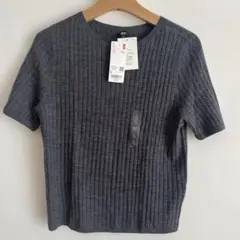 UNIQLO 3Dメリノブレンドクルーネックセーター Lサイズ グレー