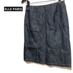 【エル】ELLE PARIS スリット　薄手デニムスカート　サイズ36 　ひざ丈のサムネイル