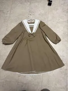 卒園・入学式　ブラウン セーラー襟 長袖ワンピース