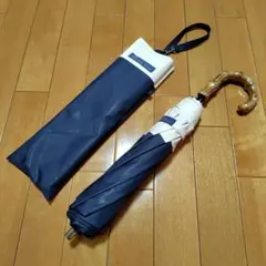 3段折りたたみ傘 COKAGE+ 木手元 50cmデニムブルー×リリィホワイト