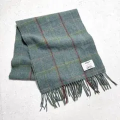 ジョンストンズ　ラムズウールマフラー　チェック柄　スコットランド製　英国トラッド
