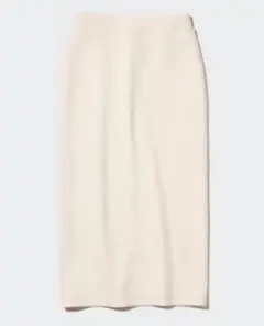 美品　UNIQLOドライスウェットナローマキシスカート（丈標準）オフホワイト　L