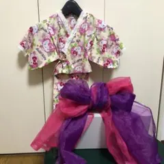 キッズ　浴衣　帯　サンドレス　90 ハローキティのサムネイル
