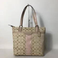 2507-97｜コーチ シグネチャー トートバッグ ピンクベージュ