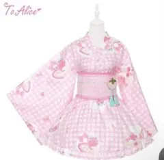 ToAlice いちごギンガムチェック浴衣セット ピンク 浴衣ドレス ⌄• )⸝ 様 専用ページ - メルカリ
