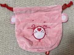 ケアベアふわふわ フェイス巾着 Part.4 ピンク