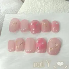 【現品】ネイルチップ　マグネットリボンネイル