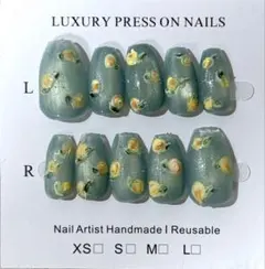 【オーダーNo.29】ネイルチップ マグネット 小花柄 ワンホン スナ系