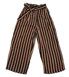 【新品】ストライプパンツ(ブラウン×ブラック)