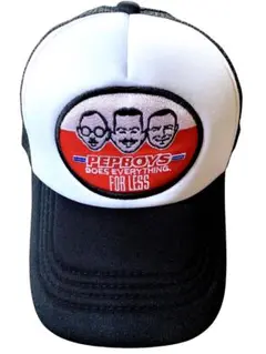 PEPBOYS ペップボーイズ ワッペン付き メッシュキャップ 黒×白 新品