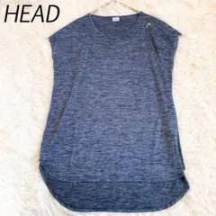 HEAD スポーツTシャツ ロング丈 オーバーサイズ （L） 半袖 ネイビーのサムネイル